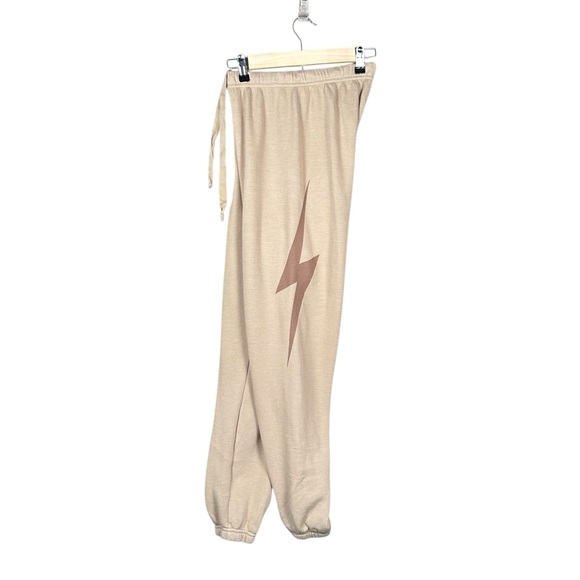 AVIATOR NATION Bolt Relaxed Crew Sweatpants in Sand // Mocha - Picture 11 of 12